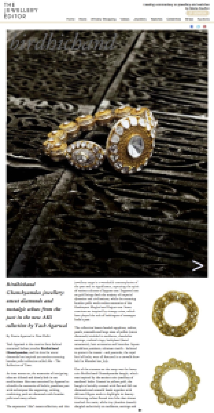 Story on Birdhichand's 'Aks' collection written for The Jewellery Editor (click on the image to read the full story)
