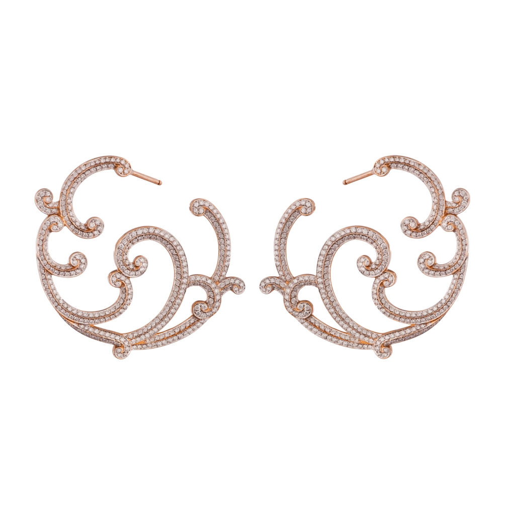 Fabergé Rococo Lace Diamond Hoop Earrings