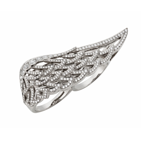 Garrard angel wings all diamond studded ring from 10th Anniversary Wings Reflection collection