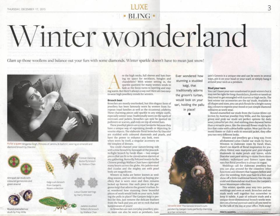 'Winter Wonderland' featured in Luxe by The Hindu Business Line